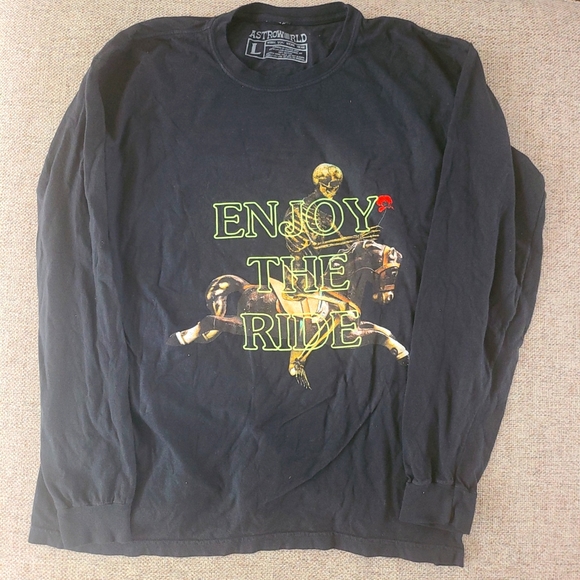 Travis Scott Astroworld Long Sleeved Shirt black Large - Picture 1 of 3